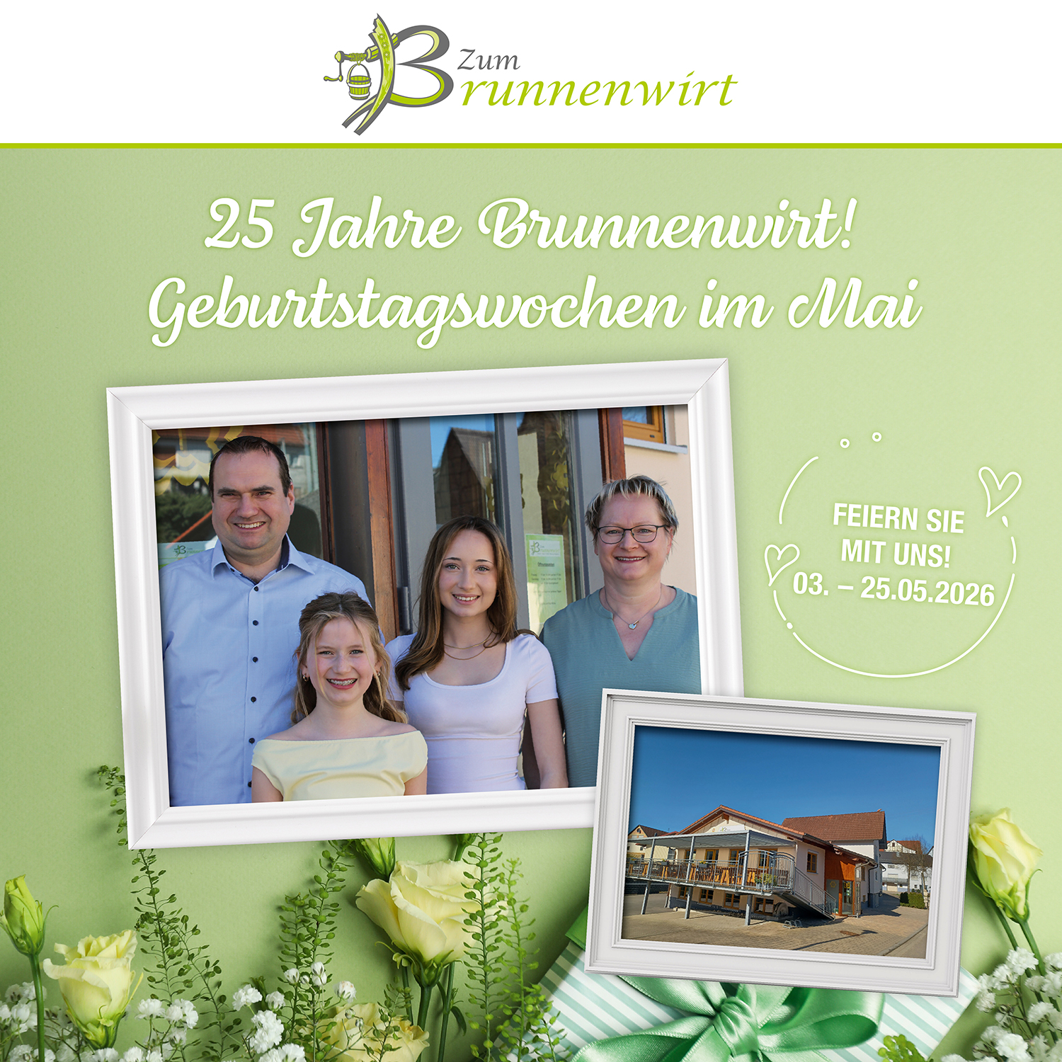 Aktionsflyler Jubiläum Bild Familie Müller